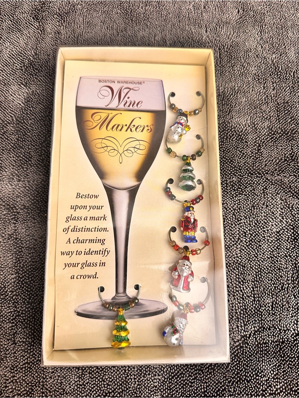 Boston Warehouse Christmas Wine Markers - Set Of 6